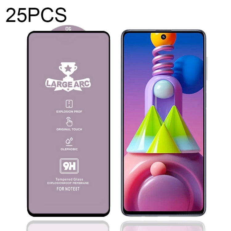 

For Samsung Galaxy M51 25 PCS 9H HD Large Arc High Alumina Full Screen Tempered Glass Film