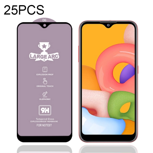 

For Samsung Galaxy A01 25 PCS 9H HD Large Arc High Alumina Full Screen Tempered Glass Film