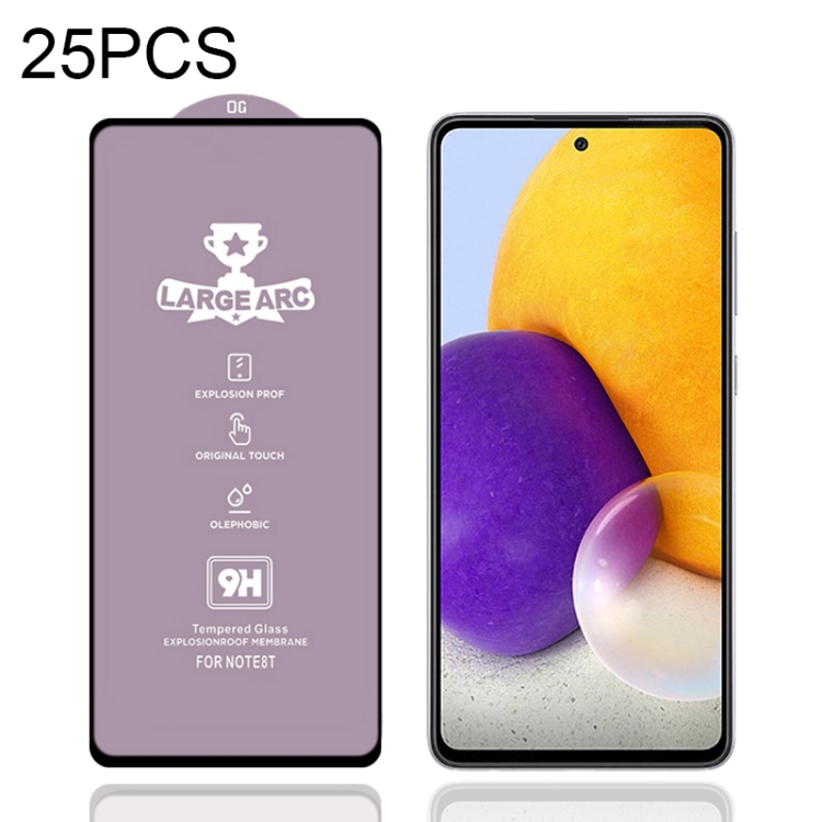 

For Samsung Galaxy A72 5G / 4G 25 PCS 9H HD Large Arc High Alumina Full Screen Tempered Glass Film