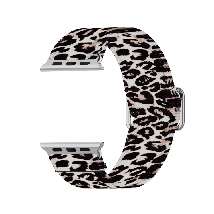 

Adjustable Elastic Print Watch Strap For Apple Watch Series 7 45mm / 6 & SE & 5 & 4 44mm / 3 & 2 & 1 42mm(Leopard)