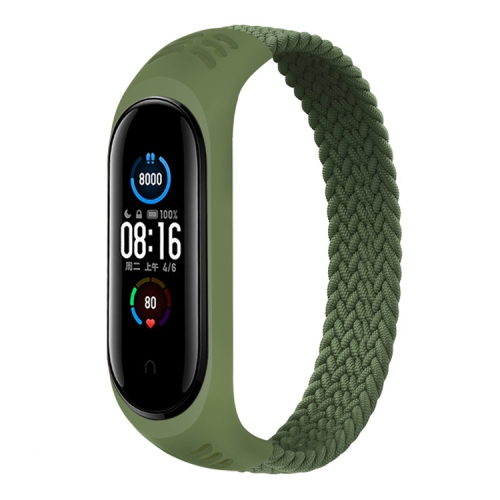 

For Xiaomi Mi Band 6 / 5 / 4 / 3 / 2 Universal Silicone Elasticity Weave Replacement Strap Watchband, Size:S 150mm(Green)