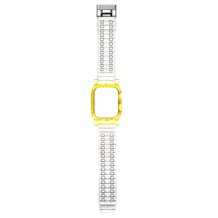 

Crystal Clear Color Contrast Replacement Strap Watchband For Apple Watch Series 6 & SE & 5 & 4 40mm / 3 & 2 & 1 38mm (Yellow)