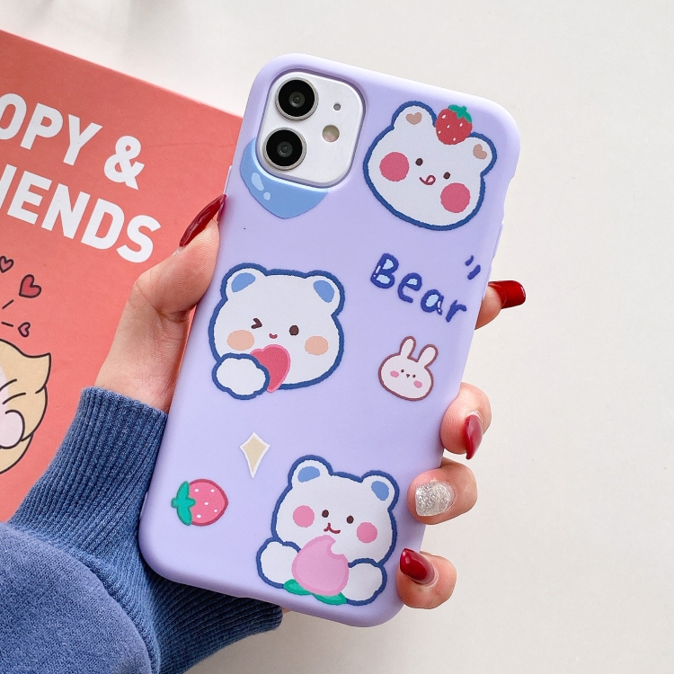 

TPU Pattern Protective Case For iPhone 11(Strawberry Bear)