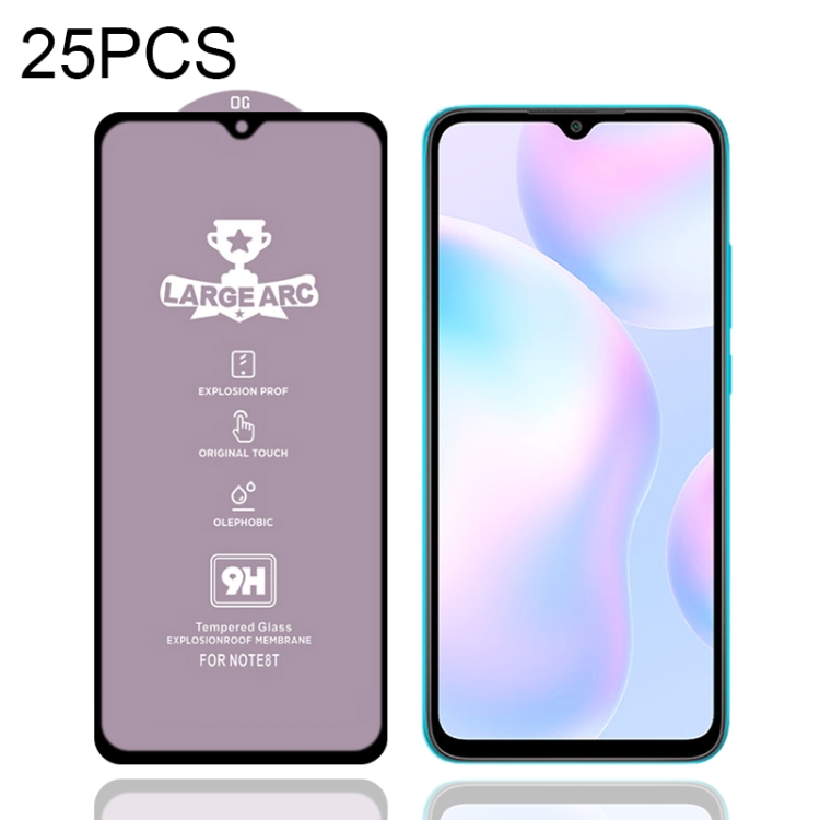 

For Xiaomi Redmi 9AT 25 PCS 9H HD Large Arc High Alumina Full Screen Tempered Glass Film