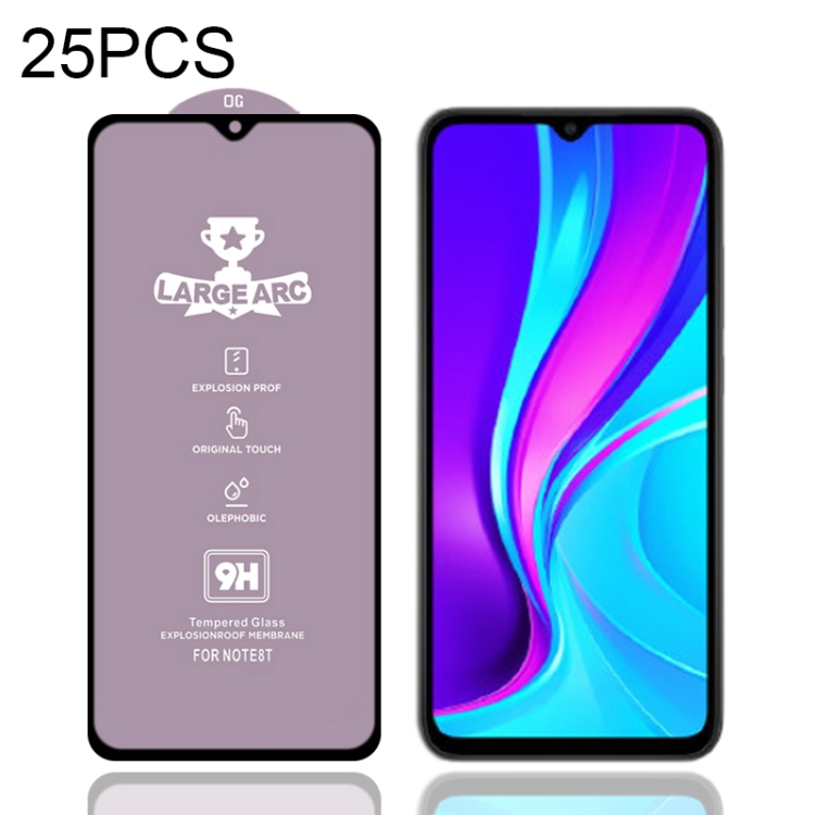

For Xiaomi Redmi 9 (India Version) 25 PCS 9H HD Large Arc High Alumina Full Screen Tempered Glass Film