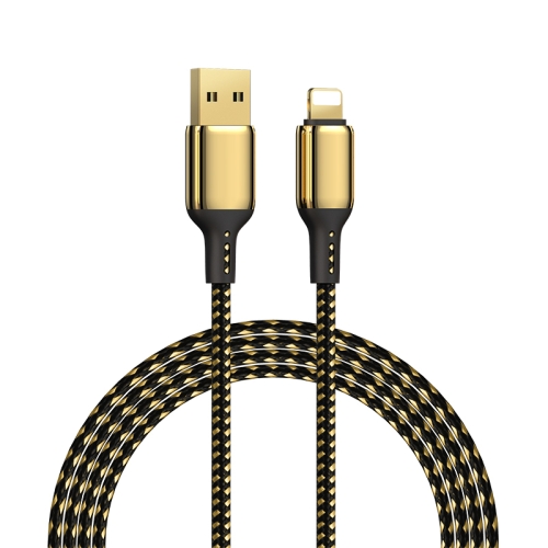 

WiWU GD-100 2.4A USB to 8 Pin Zinc Alloy + Nylon Braided Data Cable, Cable Length:3m(Gold)