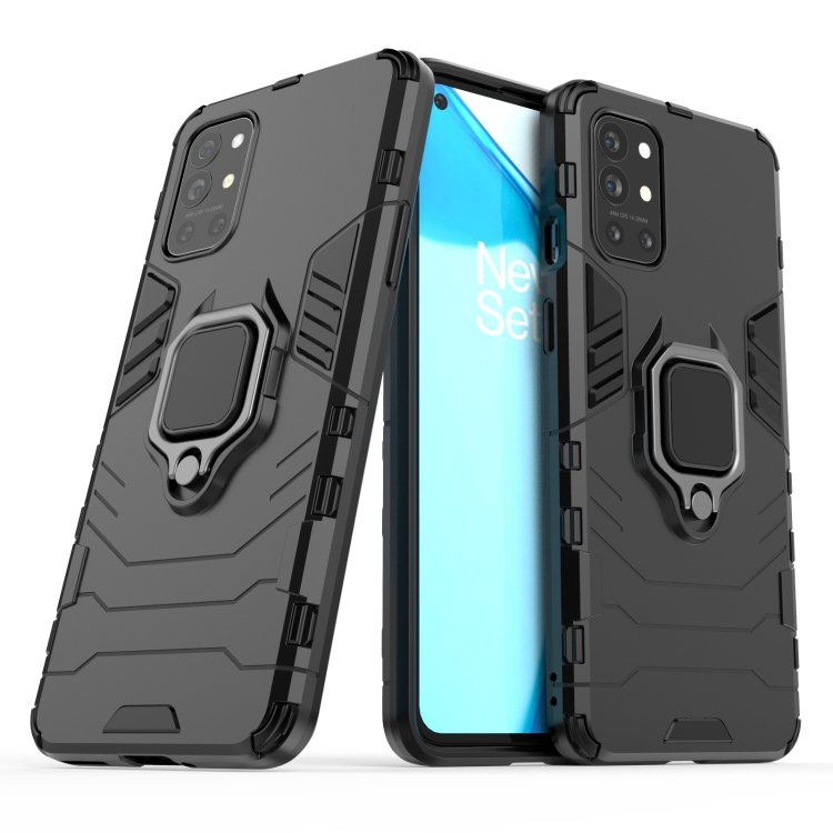 

For OnePlus 9R Shockproof PC + TPU Protective Case with Magnetic Ring Holder(Black)