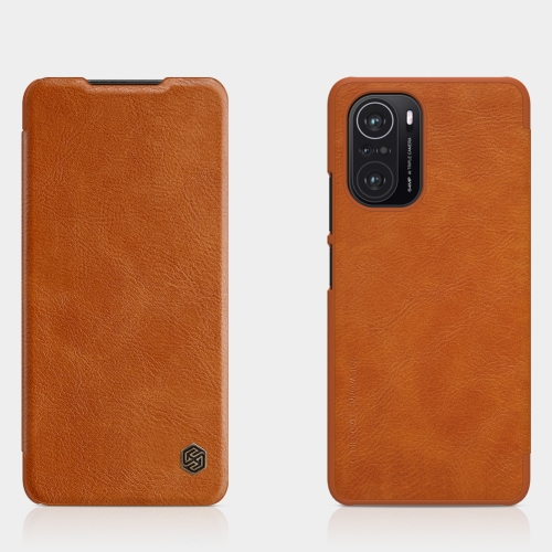 

For Xiaomi Redmi K40 / K40 Pro / K40 Pro+ / Mi 11 / Poco F3 NILLKIN QIN Series Crazy Horse Texture Horizontal Flip Leather Case with Card Slot(Brown)