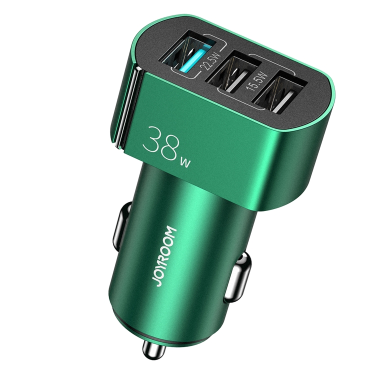 

JOYROOM C-A19 38W 3 USB Ports Fast Charging Aluminum Alloy Car Charger(Green)