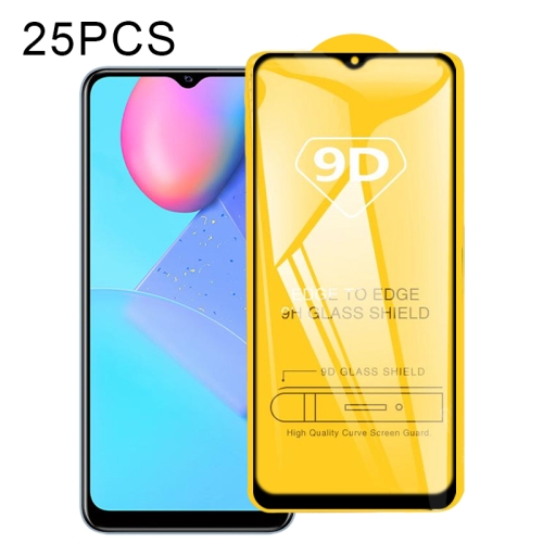 

For vivo Y30 Standard 25 PCS 9D Full Glue Full Screen Tempered Glass Film