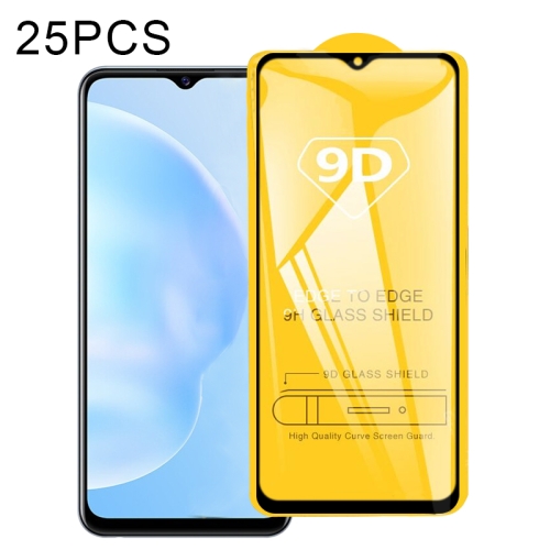 

For vivo Y52s 25 PCS 9D Full Glue Full Screen Tempered Glass Film