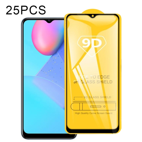 

For vivo Y12s 25 PCS 9D Full Glue Full Screen Tempered Glass Film