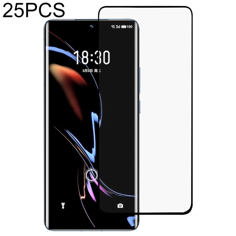 

For Meizu 18 Pro 25 PCS 3D Curved Edge Full Screen Tempered Glass Film(Black)