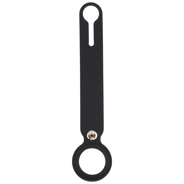 

Shockproof Anti-scratch Silicone Protective Case Cover with Hang Loop For AirTag(Black)