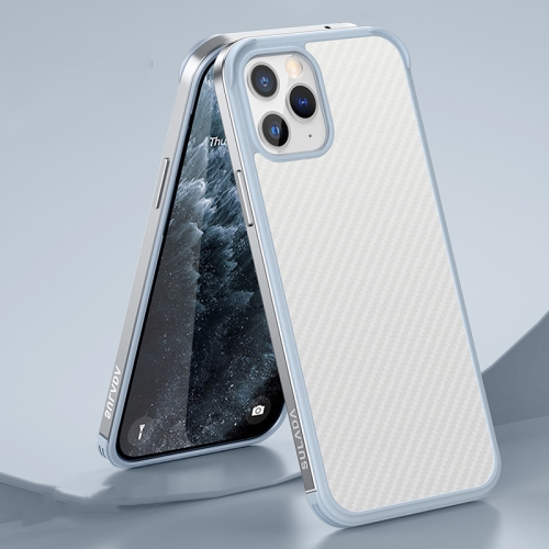 

SULADA Luxury 3D Carbon Fiber Textured Shockproof Metal + TPU Frame Case For iPhone 11 Pro Max(Silver)