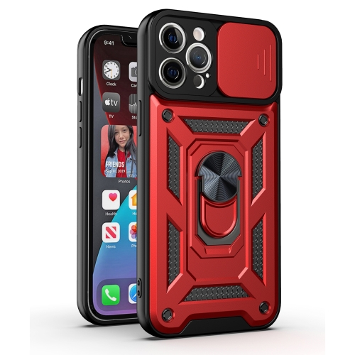 

Sliding Camera Cover Design TPU+PC Protective Case For iPhone 11 pro(Red)