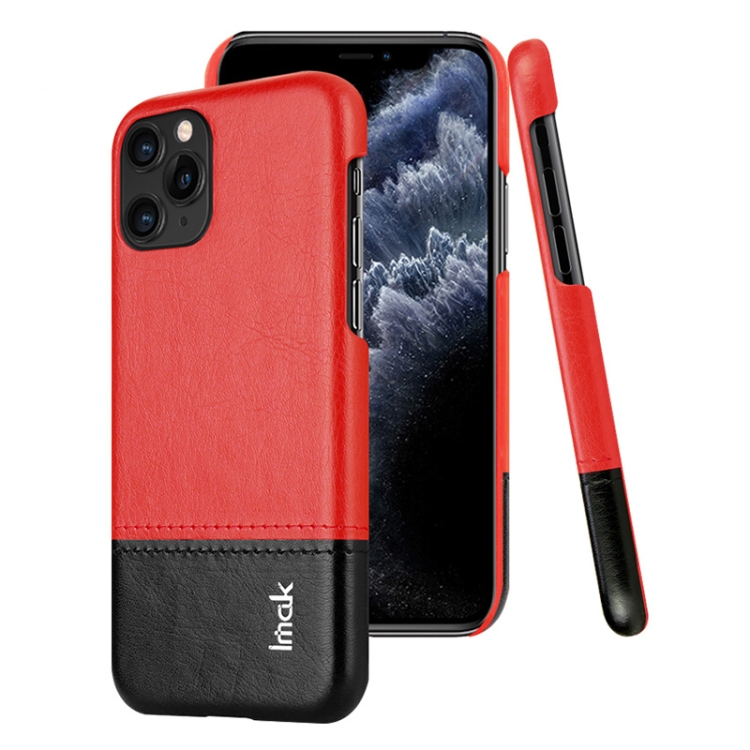 

For iPhone 11 Pro IMAK Ruiyi Series Concise Slim PU + PC Protective Case(Black+Red)