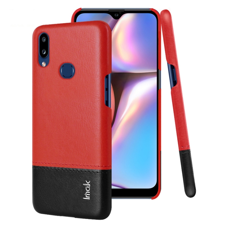 

For Galaxy A10s IMAK Ruiyi Series Concise Slim PU + PC Protective Case(Black+Red)