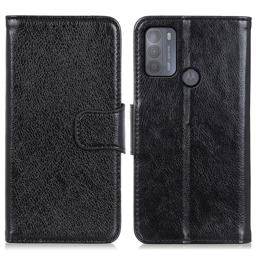 

For Motorola Moto G50 Nappa Texture Horizontal Flip Leather Case with Holder & Card Slots & Wallet(Black)