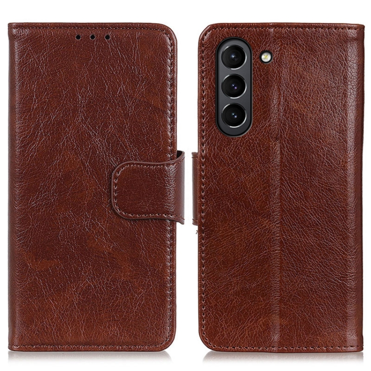 

For Samsung Galaxy S21 FE Nappa Texture Horizontal Flip Leather Case with Holder & Card Slots & Wallet(Brown)