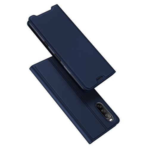 

For Sony Xperia 10 III DUX DUCIS Skin Pro Series Horizontal Flip PU + TPU Leather Case with Holder & Card Slots(Blue)