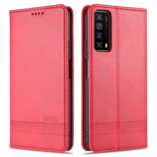 

For Huawei Enjoy 20 SE 4G AZNS Magnetic Calf Texture Horizontal Flip Leather Case with Card Slots & Holder & Wallet(Red)