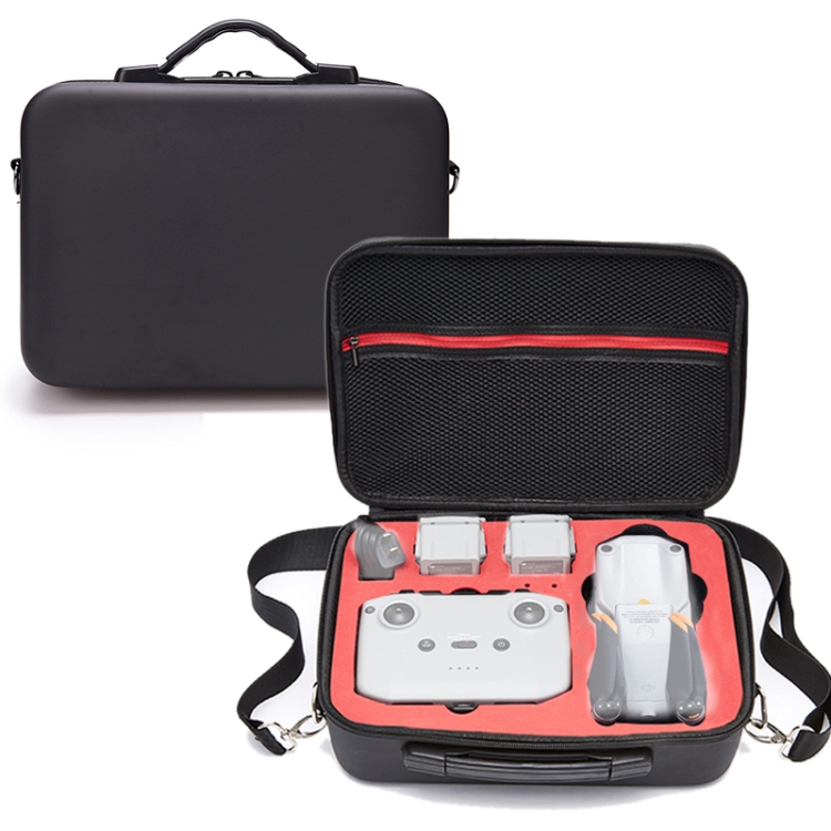 

Portable Single Shoulder Storage Travel Carrying PU Cover Case Box for DJI Air 2S(Black + Red Liner)