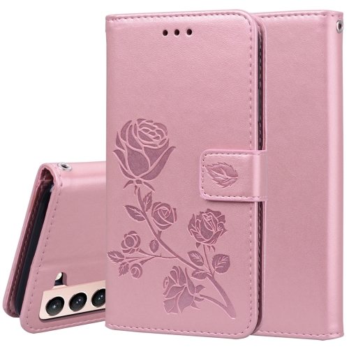 

For Samsung Galaxy S21+ 5G Rose Embossed Horizontal Flip PU Leather Case with Holder & Card Slots & Wallet(Rose Gold)