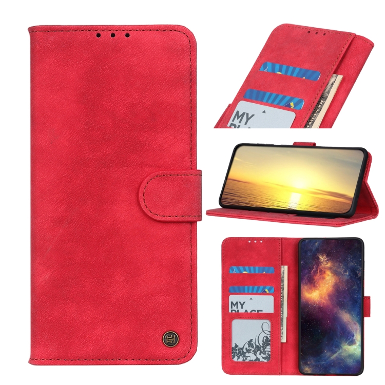 

For OPPO Realme V13 5G Antelope Texture Magnetic Buckle Horizontal Flip PU Leather Case with Card Slots & Wallet & Holder(Red)