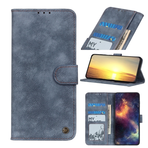 

For Samsung Galaxy A22 5G (EU Version) Antelope Texture Magnetic Buckle Horizontal Flip PU Leather Case with Card Slots & Wallet & Holder(Blue)