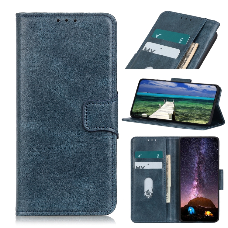 

For Realme V13 5G Mirren Crazy Horse Texture Horizontal Flip Leather Case with Holder & Card Slots & Wallet(Blue)