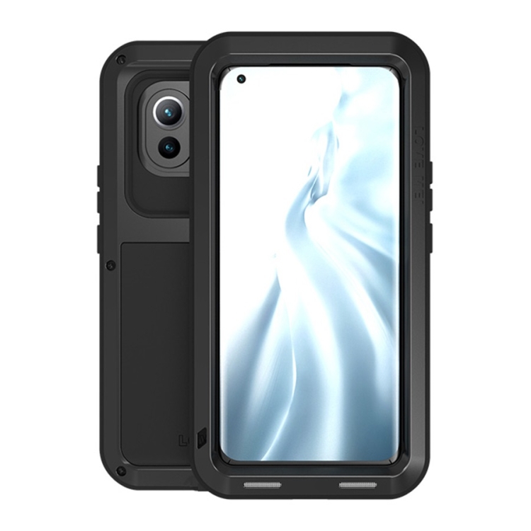 

For Xiaomi Mi 11 LOVE MEI Metal Shockproof Waterproof Dustproof Protective Case without Glass(Black)