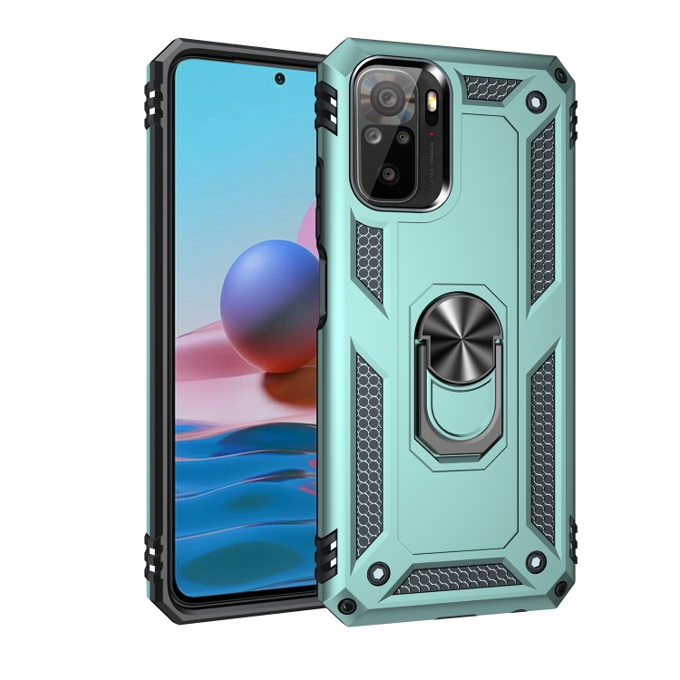 

For Xiaomi Redmi Note 10 / Note 10s Shockproof TPU + PC Protective Case with 360 Degree Rotating Holder(Dark Green)