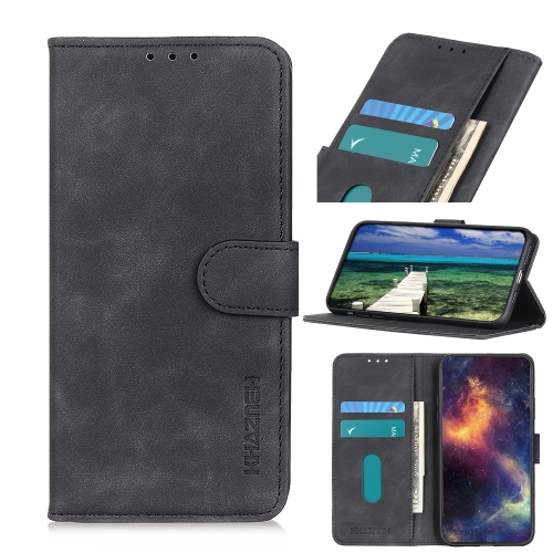

For Asus ROG Phone 5 Ultimate KHAZNEH Retro Texture Horizontal Flip Leather Case with Holder & Card Slots & Wallet(Black)