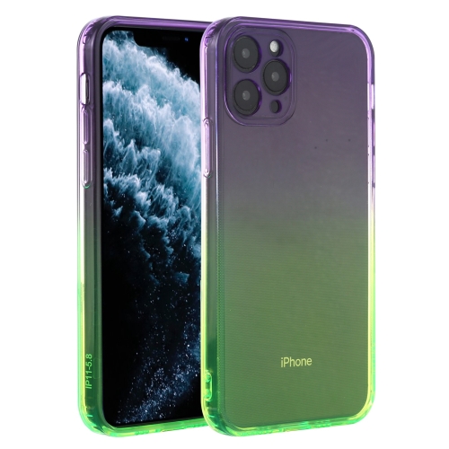 

Straight Edge Gradient Color TPU Protective Case For iPhone 11 Pro(Purple Green)