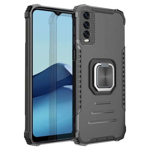 

For vivo Y20 / Y20i Fierce Warrior Series Armor All-inclusive Shockproof Aluminum Alloy + TPU Protective Case with Ring Holder(Black)