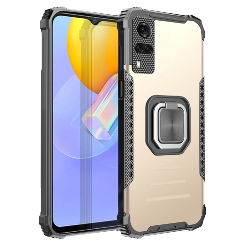 

For vivo Y51(2020) Fierce Warrior Series Armor All-inclusive Shockproof Aluminum Alloy + TPU Protective Case with Ring Holder(Gold)