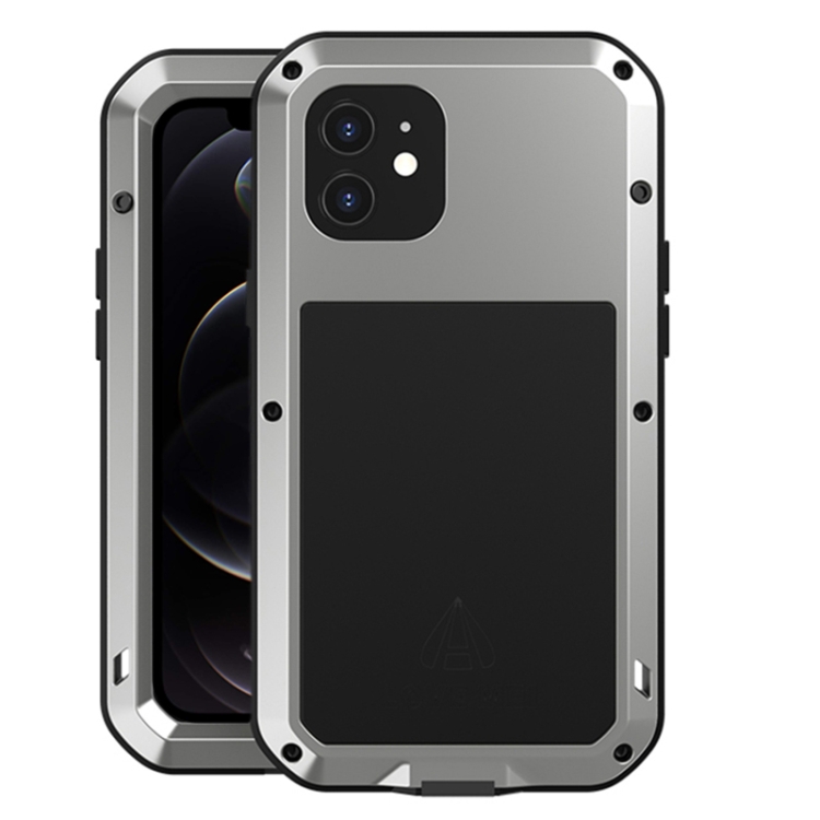 

LOVE MEI Metal Shockproof Waterproof Dustproof Protective Case For iPhone 12(Silver)