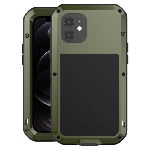 

LOVE MEI Metal Shockproof Waterproof Dustproof Protective Case For iPhone 12(Army Green)