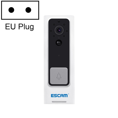 

ESCAM V3 1.7mm 120 Degree Wide-angle Lens Smart WiFi Video Intercom Doorbell with Battery & Chime, Support Human Infrared Detection / Motion Detection & Infrared Night Vision & 64GB TF Card, EU Plug