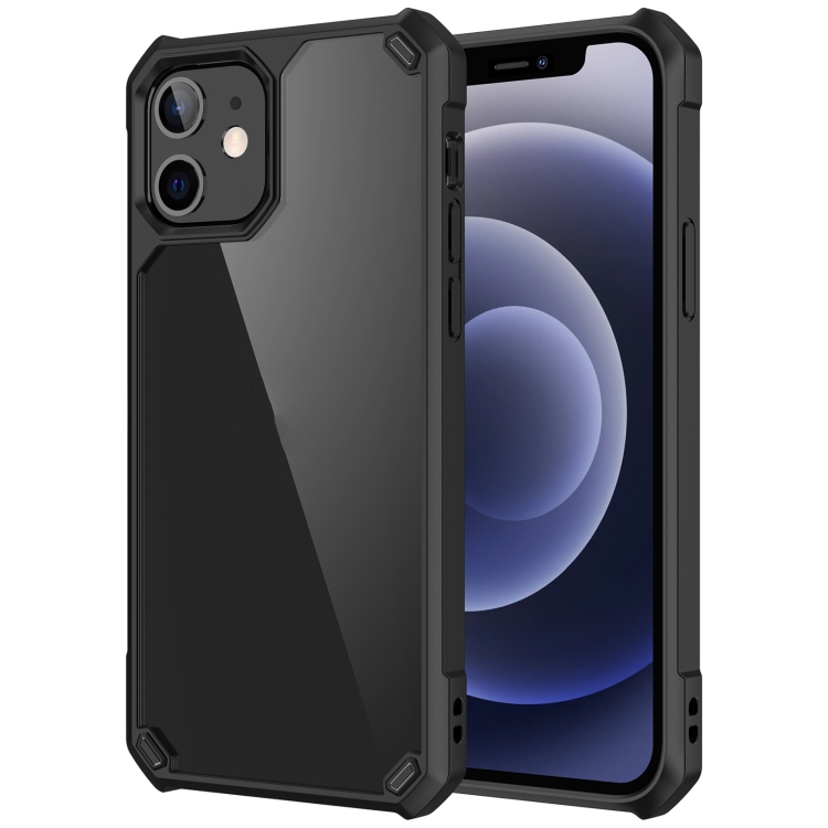 

Shockproof Glossy Acrylic + TPU Protective Case For iPhone 12 mini(Black)