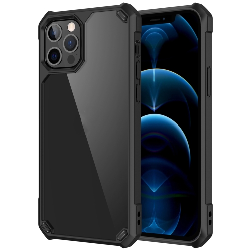 

Shockproof Glossy Acrylic + TPU Protective Case For iPhone 12 / 12 Pro(Black)