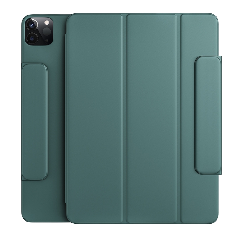 

Benks Magnetic Horizontal Flip PU Leather Case with Holder & Sleep / Wake-up Function & Pen Bucket For iPad Pro 12.9 (2021)(Dark Green)