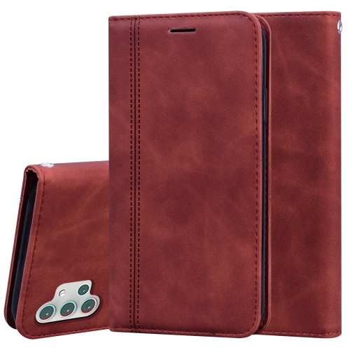 

For Samsung Galaxy A32 5G Frosted Business Magnetic Horizontal Flip PU Leather Case with Holder & Card Slot & Lanyard(Brown)