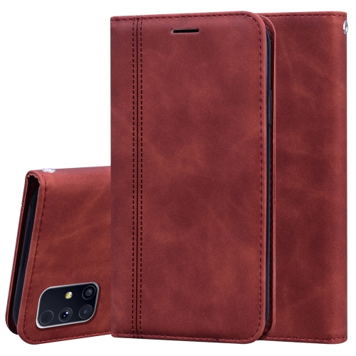 

For Samsung Galaxy M31s Frosted Business Magnetic Horizontal Flip PU Leather Case with Holder & Card Slot & Lanyard(Brown)
