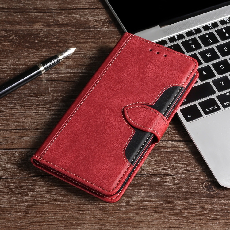 

For Xiaomi Redmi Note 9S Stitching Skin Feel Magnetic Buckle Horizontal Flip PU Leather Case with Holder & Card Slots & Wallet(Red)