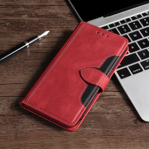 

For Xiaomi Redmi Note 9 5G (CN Version) / Note 9T 5G Stitching Skin Feel Magnetic Buckle Horizontal Flip PU Leather Case with Holder & Card Slots & Wallet(Red)