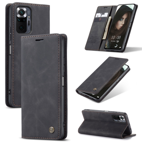 For Xiaomi Redmi Note 10 Pro / Note 10 Pro Max CaseMe 013 Multifunctional Horizontal Flip Leather Case with Holder & Card Slot & Wallet(Black)
