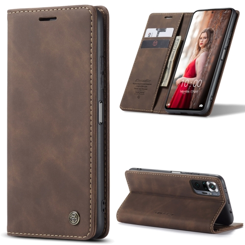 

For Xiaomi Redmi Note 10 Pro / Note 10 Pro Max CaseMe 013 Multifunctional Horizontal Flip Leather Case with Holder & Card Slot & Wallet(Coffee)