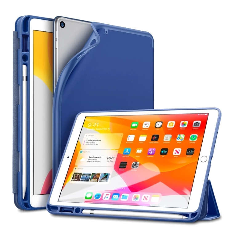 

ESR For iPad 10.2 inch Rebound Serie TPU + PU Horizontal Flip Leather Case with Holder & Pen Slot & Sleep / Wake-up Function(Blue)